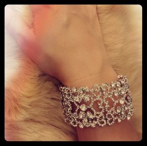 Crystal statement bracelet.